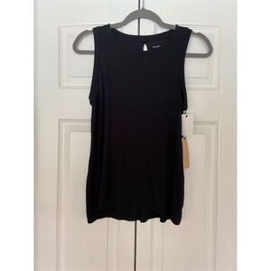 Halogen Women's Sleeveless Black Tank Top Size S Round Neck